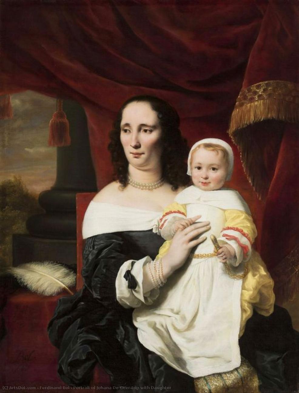 Portrait Of Johana De Geer-trip With Daughter — Ferdinand Bol
