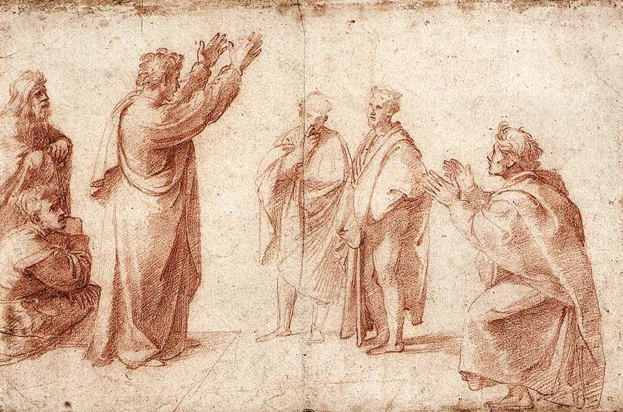 Study For St. Paul Preaching In Athens — Рафаэль