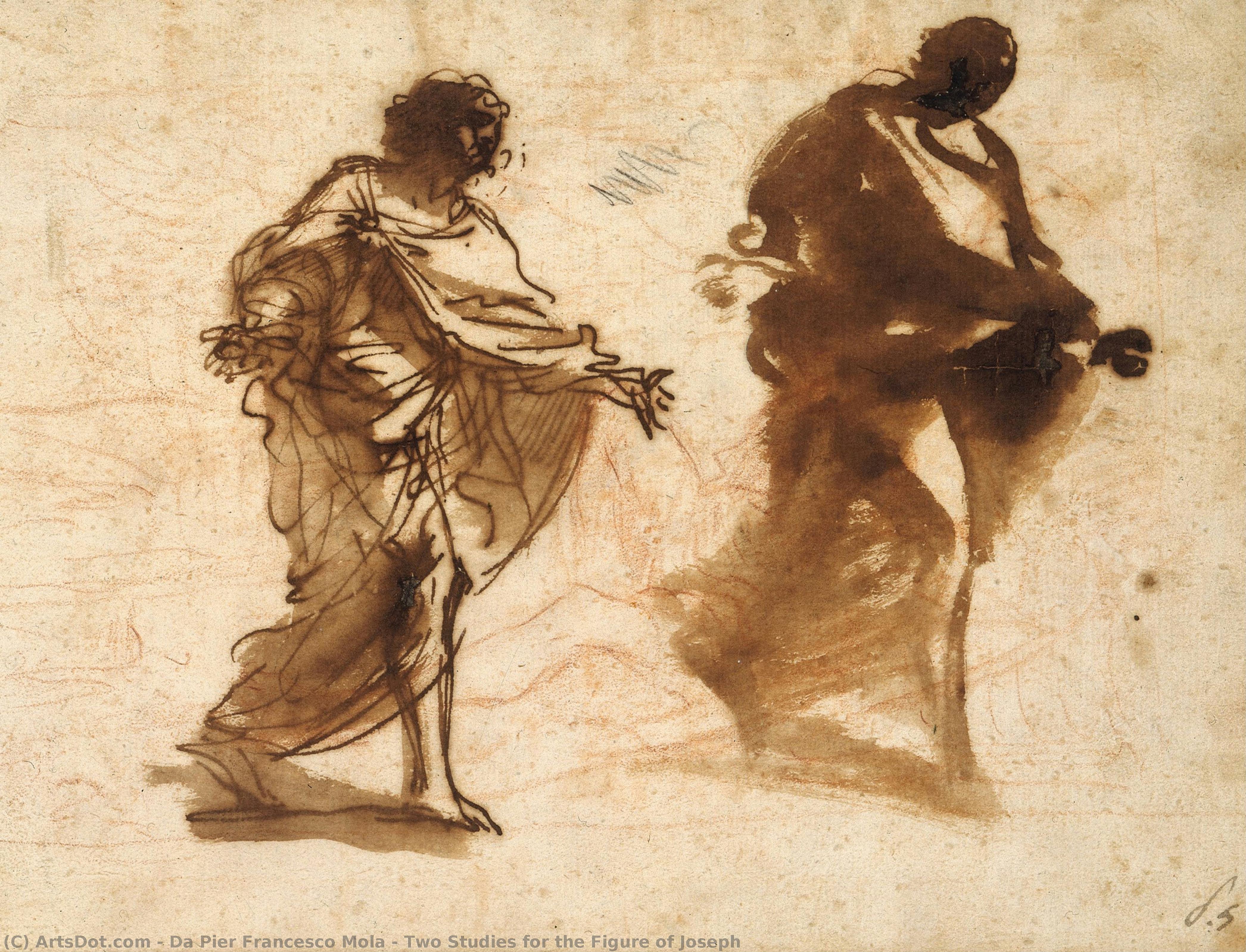 Two Studies For The Figure Of Joseph — Da Pier Francesco Mola