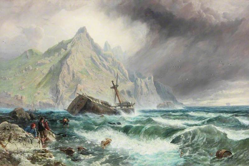 Wreck Of A Frigate On The Southern Coast Of Spain — Charles Napier Hemy