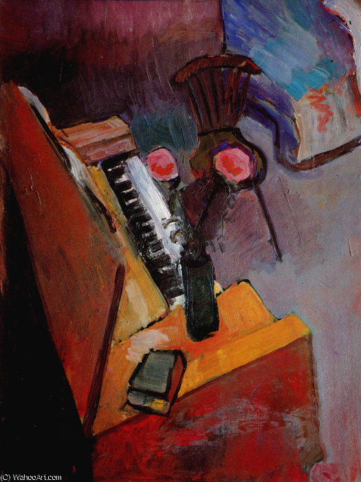 Interior A L’harmonium Óleo Sobre Cartón Niza, Museo Matisse — Henri Matisse