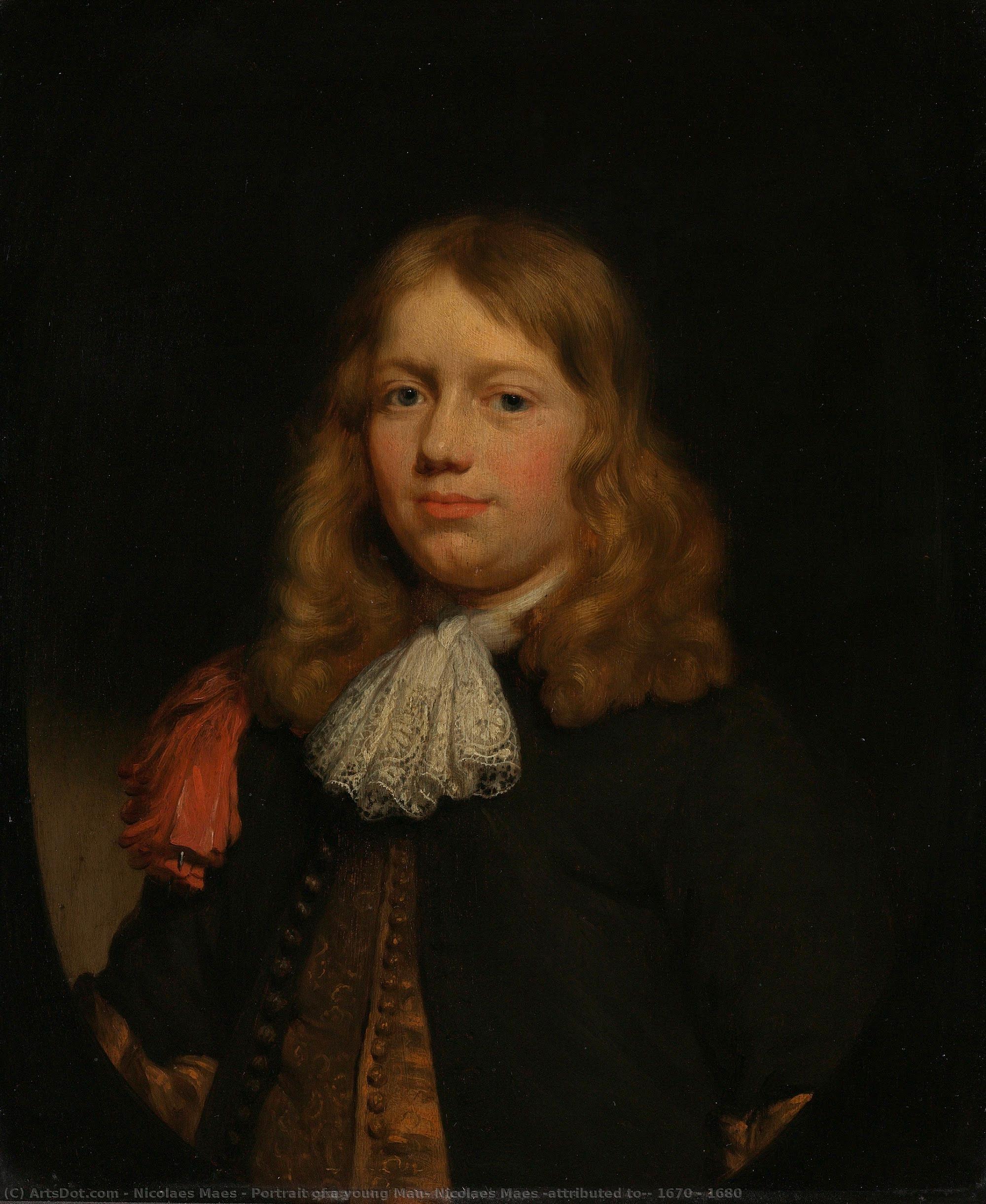 Portrait Of A Young Man, Nicolaes Maes (attributed To), 1670 - 1680 — Nicolaes Maes
