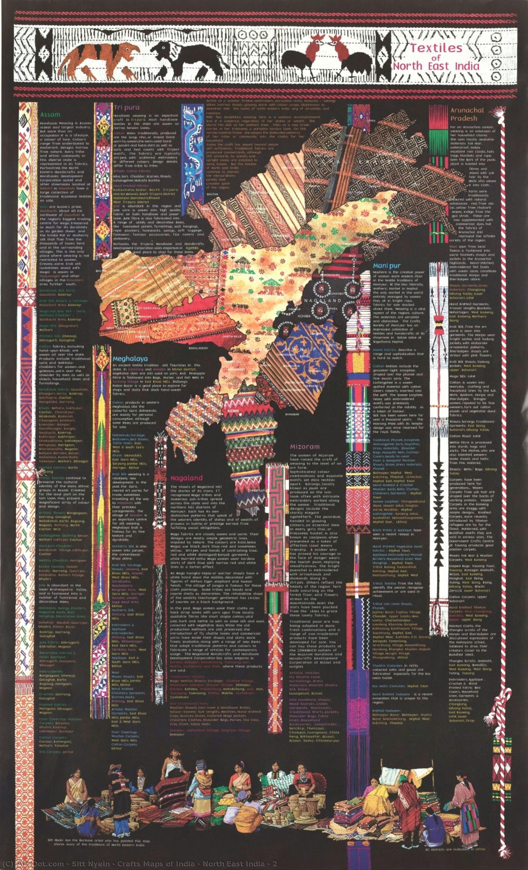Crafts Maps Of India - North East India - 2 — Sitt Nyein