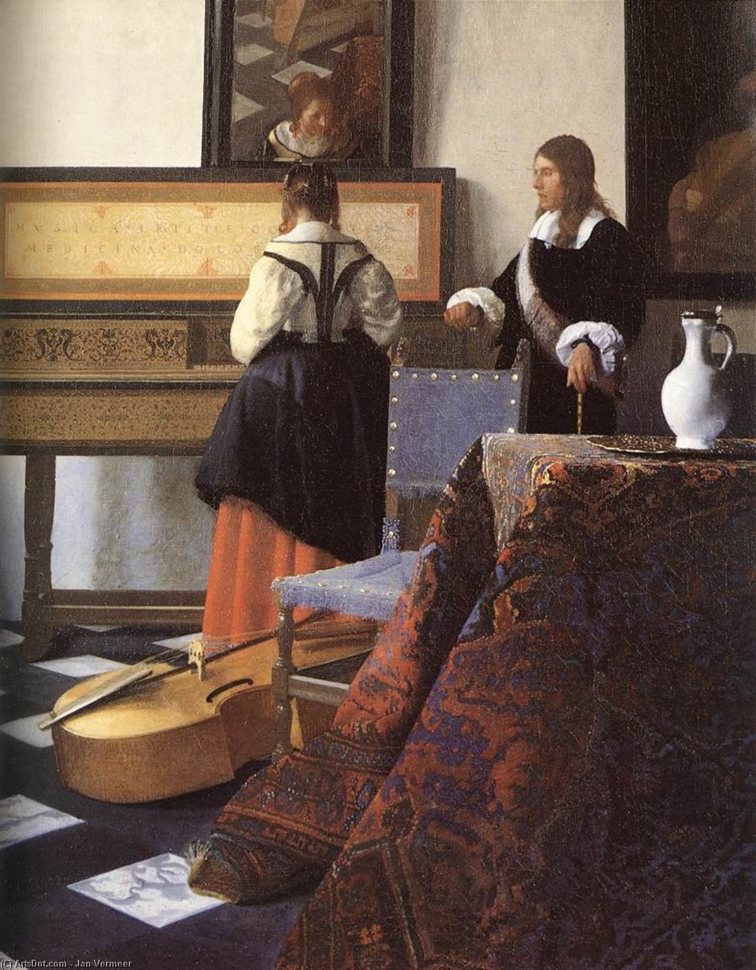 Eine Dame Am Virginal Mit Einem Herrn (detail) — Johannes Vermeer