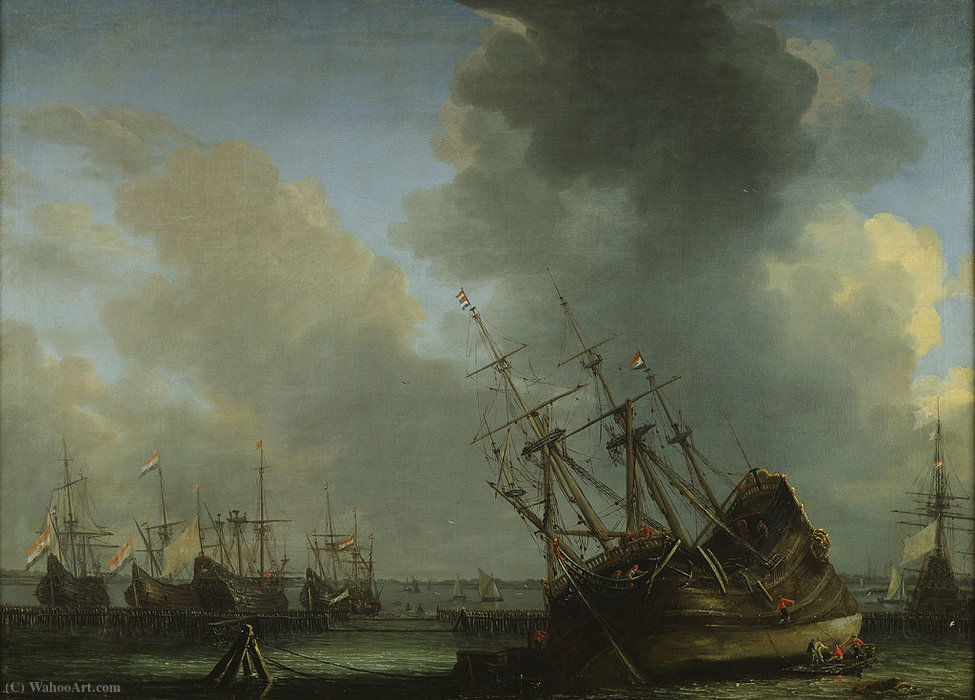 A Ship Being Caulked — Reiner Nooms