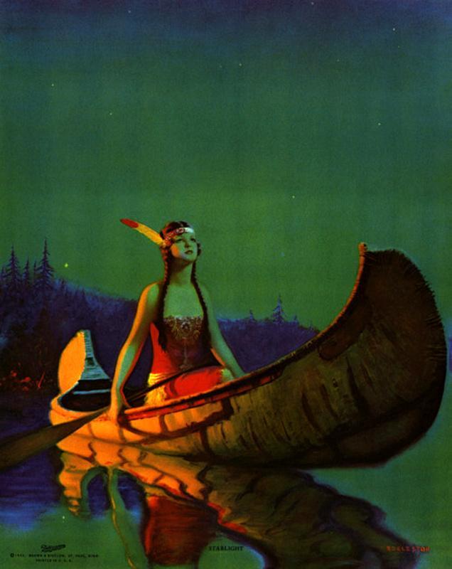 Indian Girl In A Canoe — Edward Mason Eggleston