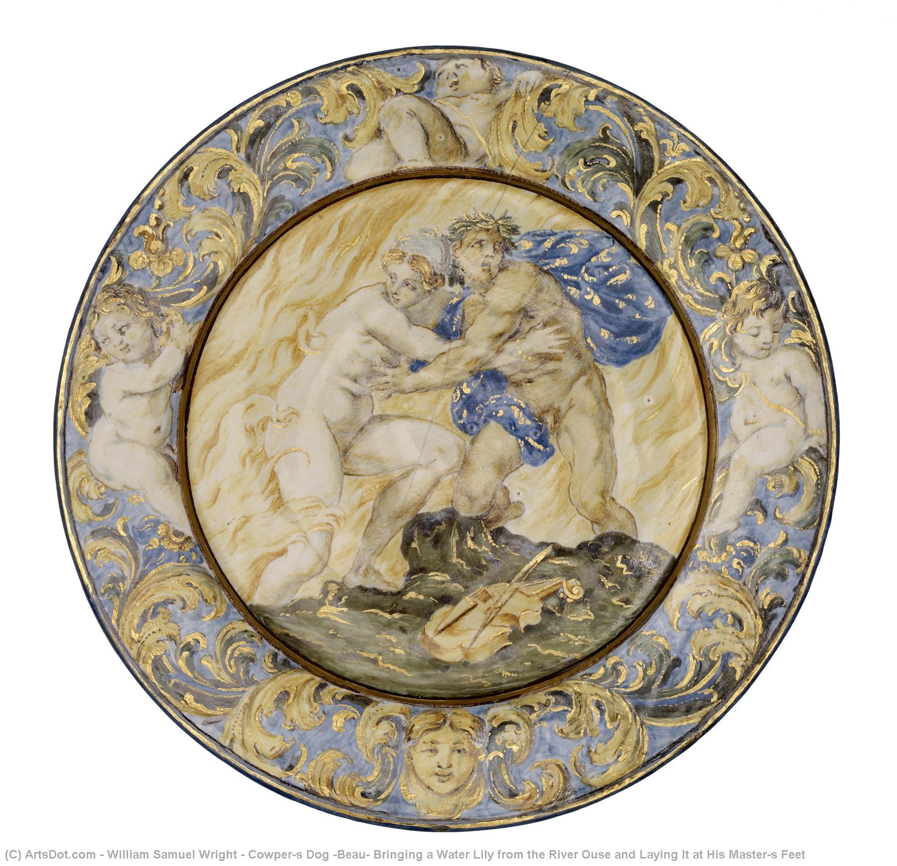 Cowper's Dog 'beau' Bringing A Water Lily From The River Ouse And Laying It At His Master's Feet — William Samuel Wright
