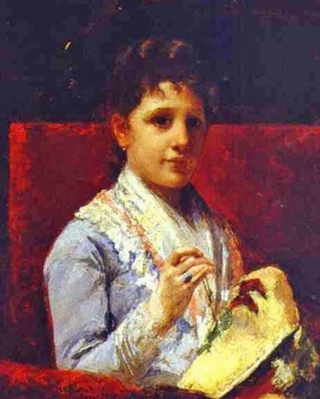 Mary Ellison Embroidering — Mary Stevenson Cassatt