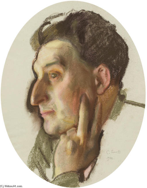 Portrait Of M.g. Lukianov In Profile — Konstantin Andreevic Somov
