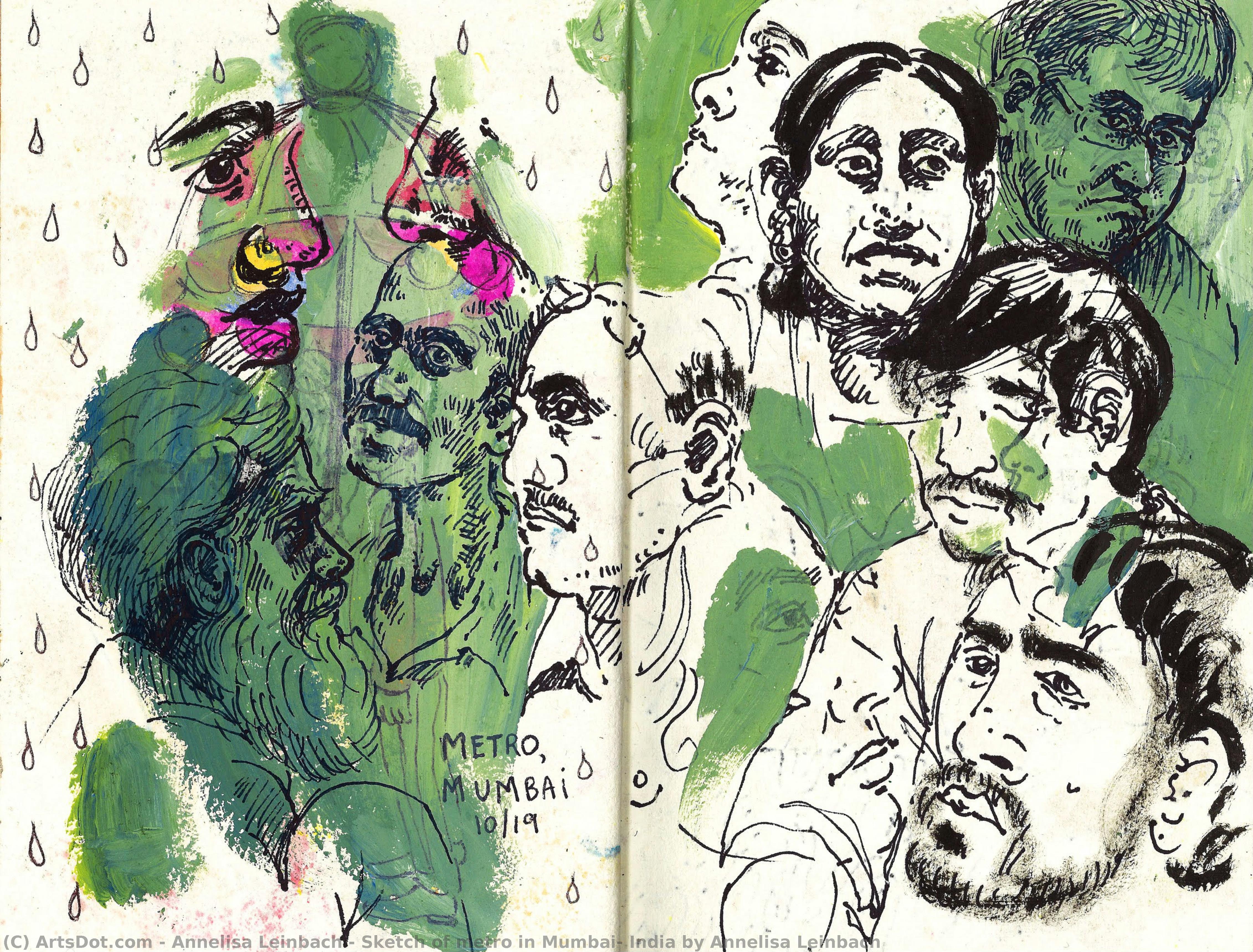 Sketch Of Metro In Mumbai, India By Annelisa Leinbach — Annelisa Leinbach