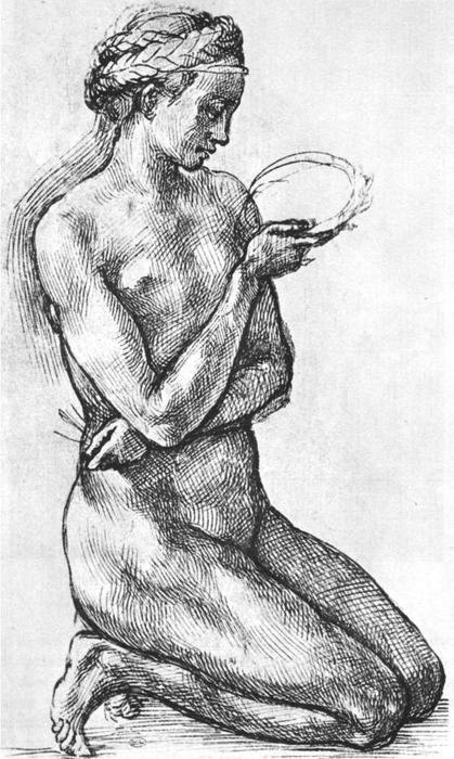 Nude Woman On Her Knees — Mihailo Anđelo
