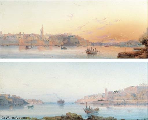 The Grand Harbour, Valetta, Early Morning — Luigi Maria Galea