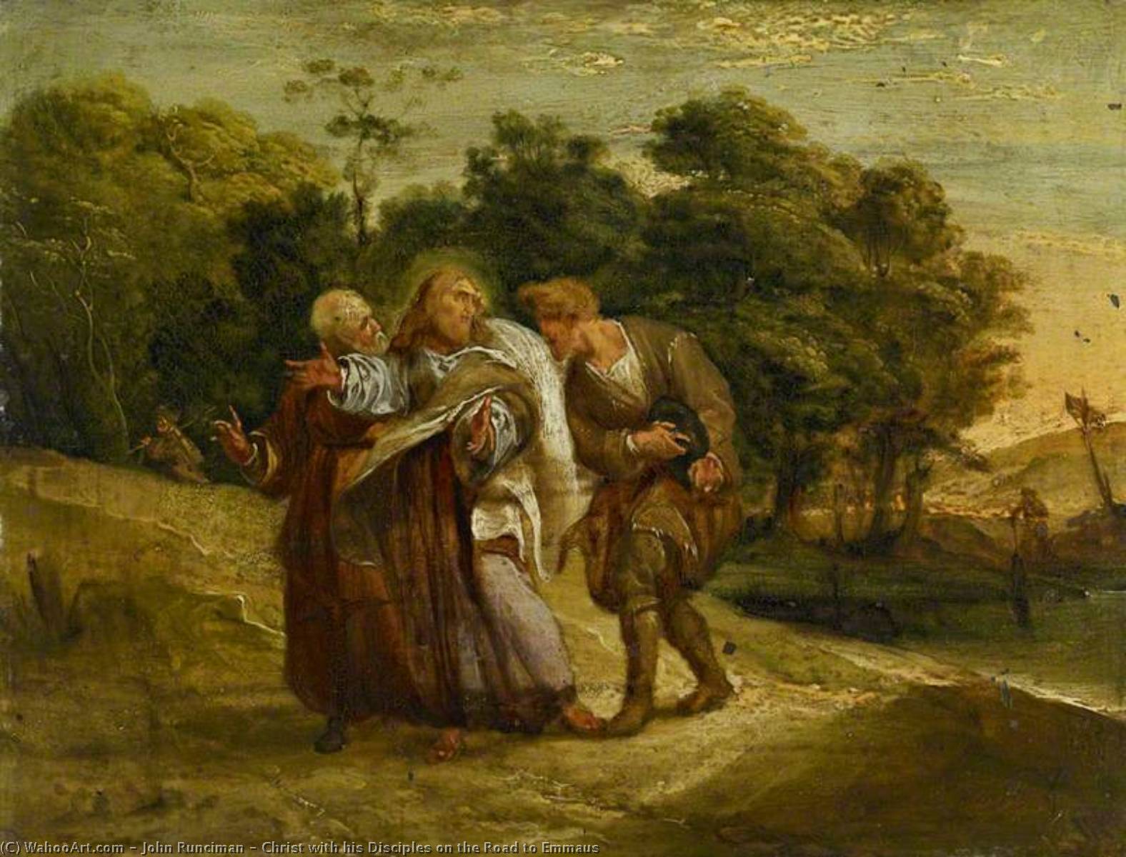 Christ With His Disciples On The Road To Emmaus — John Runciman