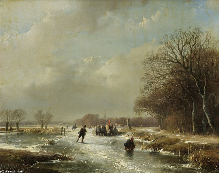 Winter Landscape With Skaters — Андреас Шелфхоут