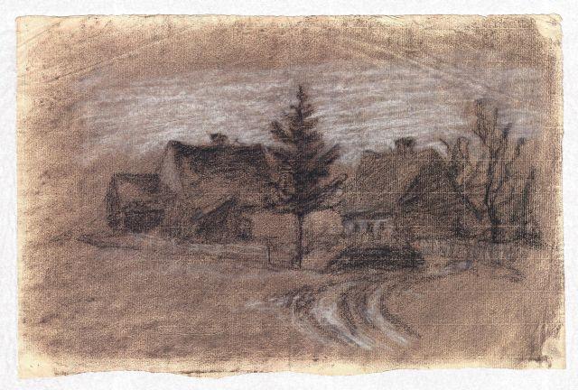 Landscape Of A Village — Theodore Clement Steele