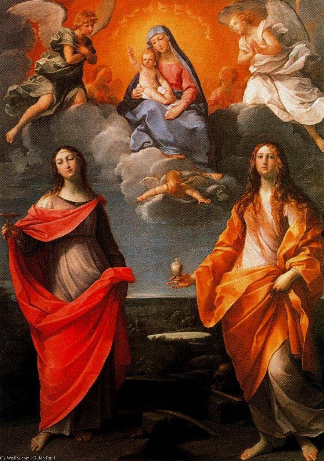 Madonna With St. Lucia And St. Mary Magdalene — Reni Guido (le Guide)