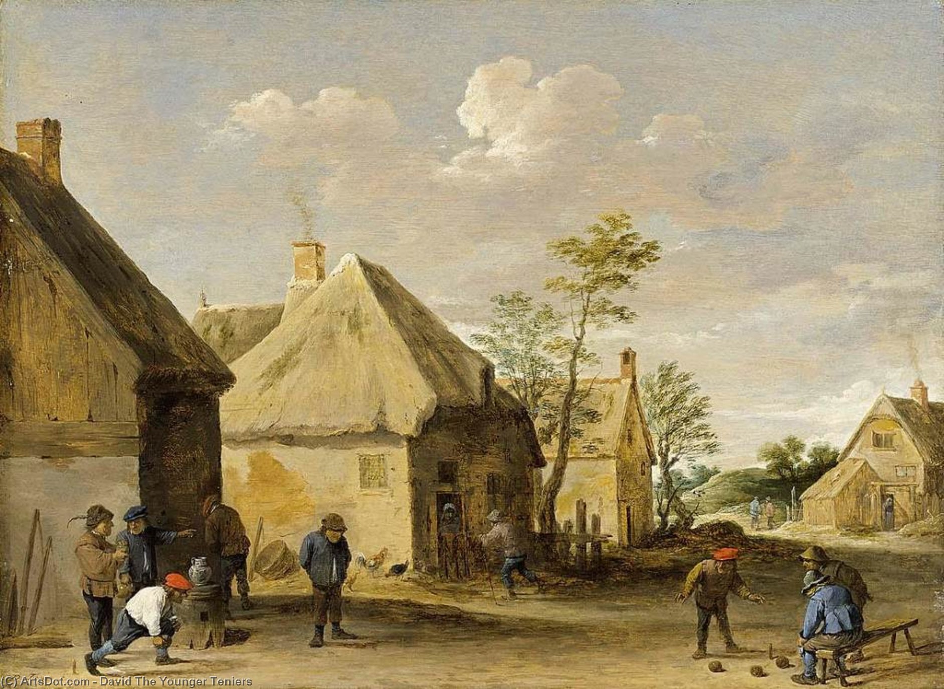 Peasants Bowling In A Village Street — David Teniers The Younger