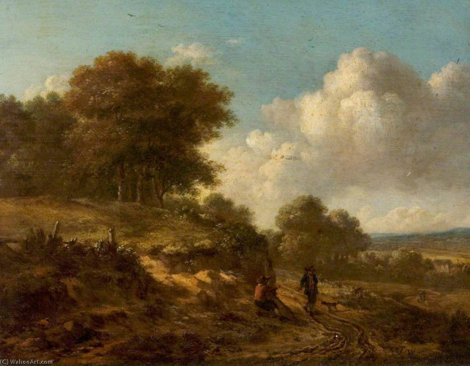 Landscape With Peasants And A Dog — Jan Jansz Vajnants