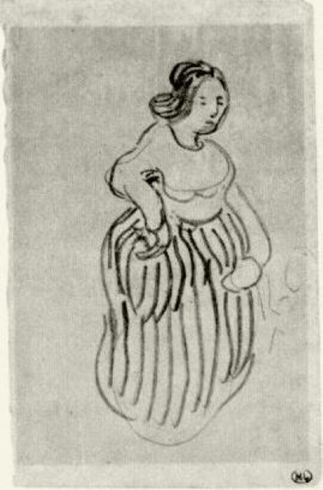 Woman With Striped Skirt — Vincent Willem Van Gogh