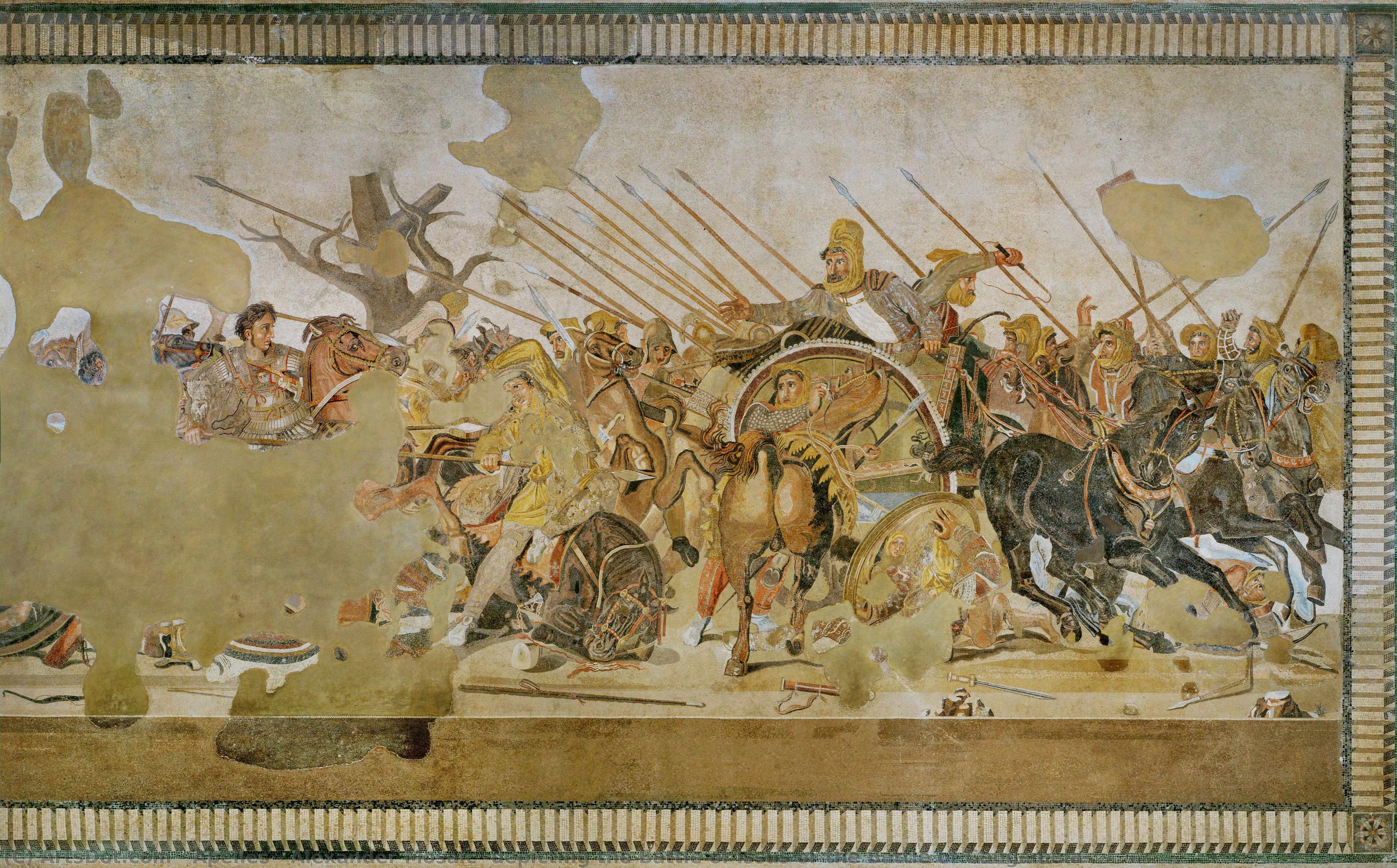Alexander Mosaic (depicting The Battle Of Issus Or The Battle Of Gaugamela) — Apelles