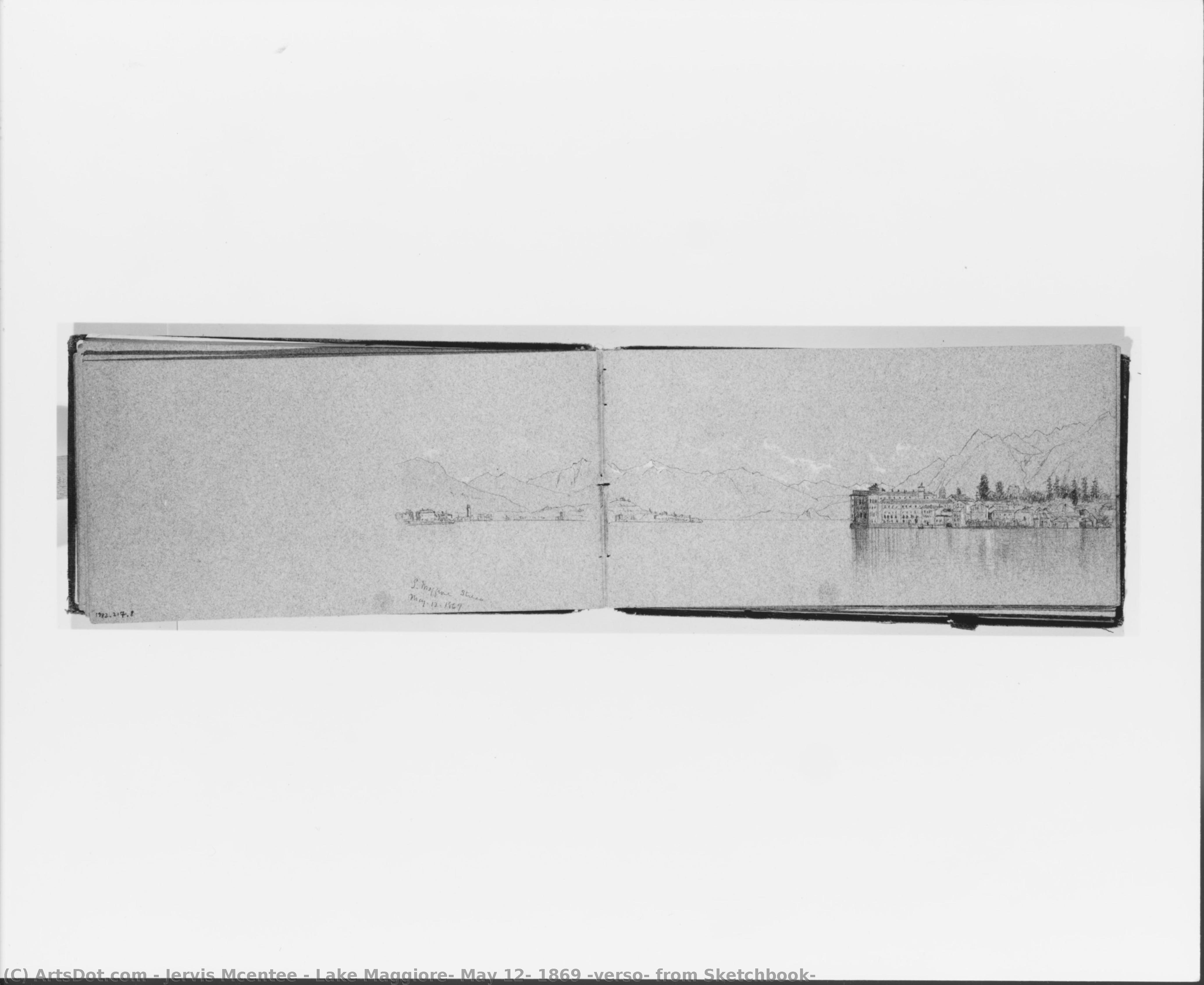Lake Maggiore, May 12, 1869 (verso, From Sketchbook) — Jervis Mcentee