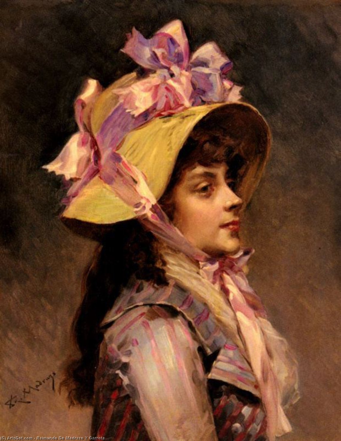 Portrait Of A Lady In Pink Ribbons — Raimundo De Madrazo Y Garreta