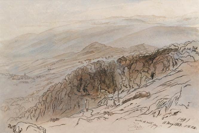 A View Of Pauna, In The Ionian Islands — Edward Lear