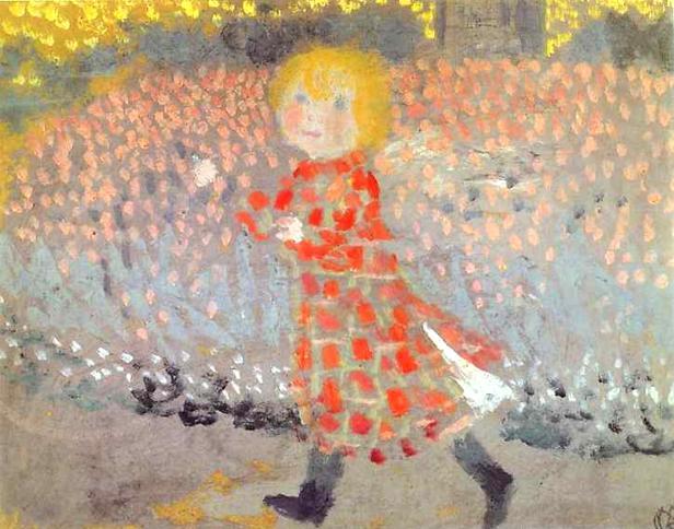 Child In An Apron Or Little Girl In A Red Dress — Denis Maurice