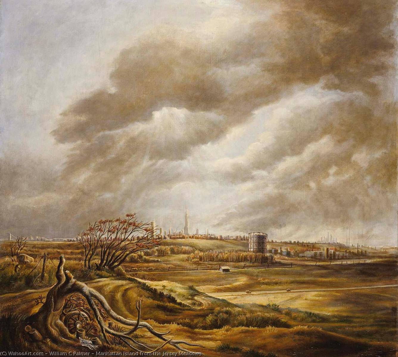 Manhattan Island From The Jersey Meadows — William C Palmer
