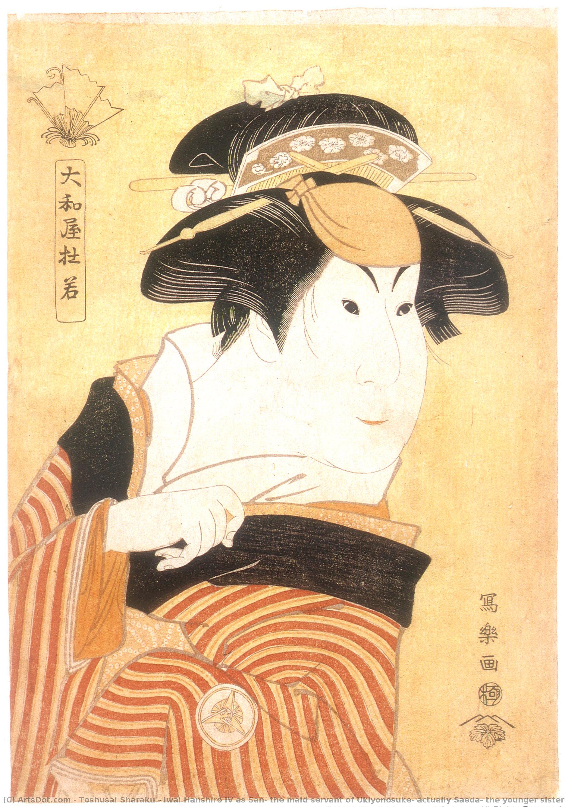 Iwai Hanshirō Iv As San, The Maid Servant Of Ukiyonosuke, Actually Saeda, The Younger Sister Of Sabanosuke — Tošusai Šaraku