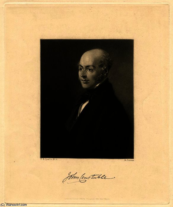 Portrait Of John Constable Mezzotint — Charles Robert Leslie