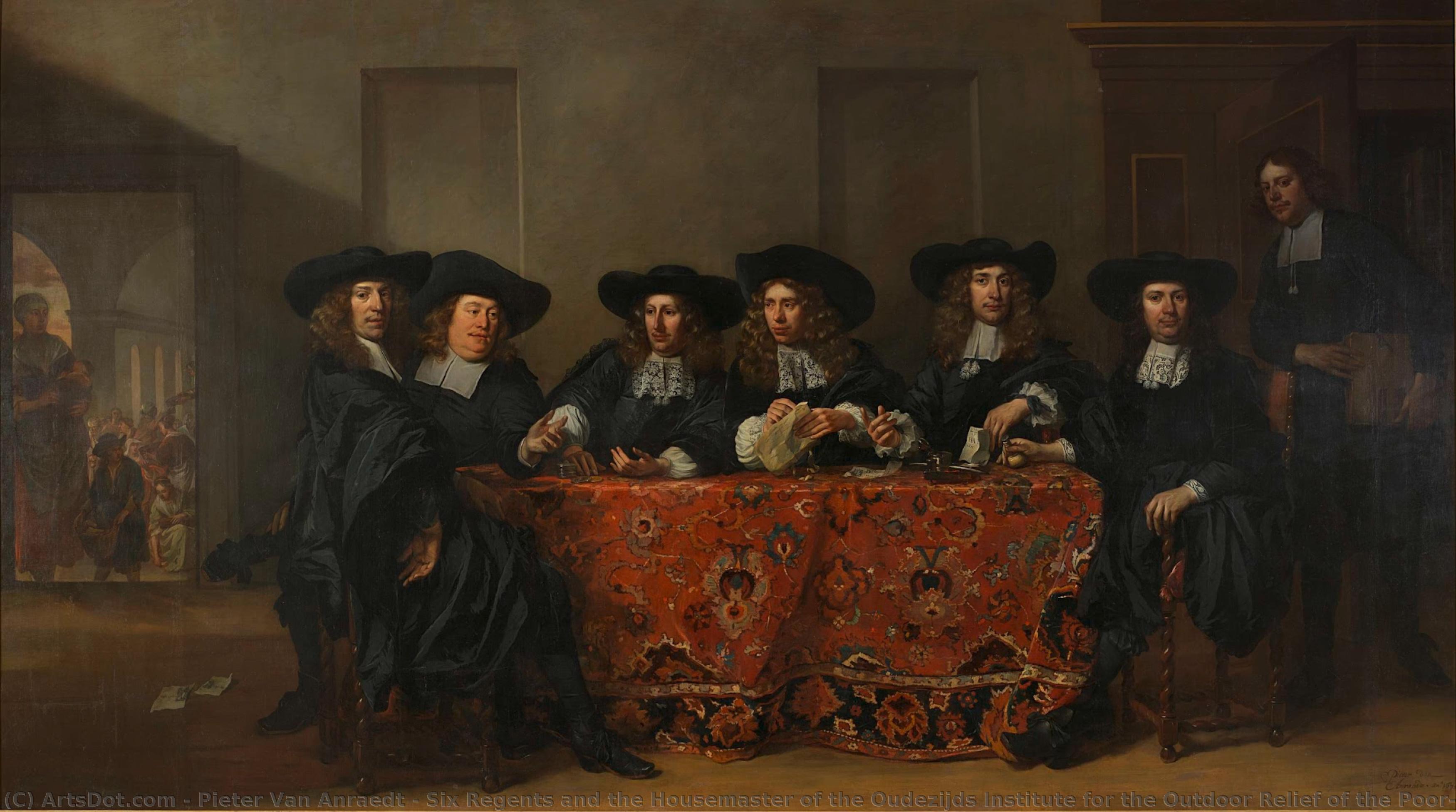 Six Regents And The Housemaster Of The Oudezijds Institute For The Outdoor Relief Of The Poor, Amsterdam, 1675, Pieter Van Anraedt, 1675 — Pieter Van Anraedt