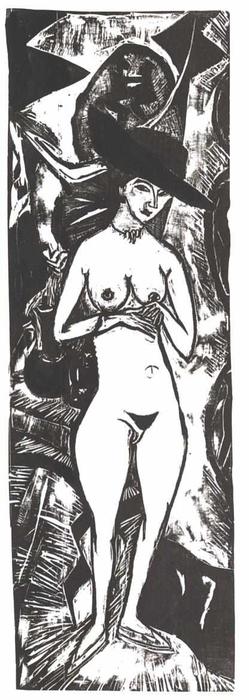 Female Nude With Black Hat — Ernst Ludwig Kirchner