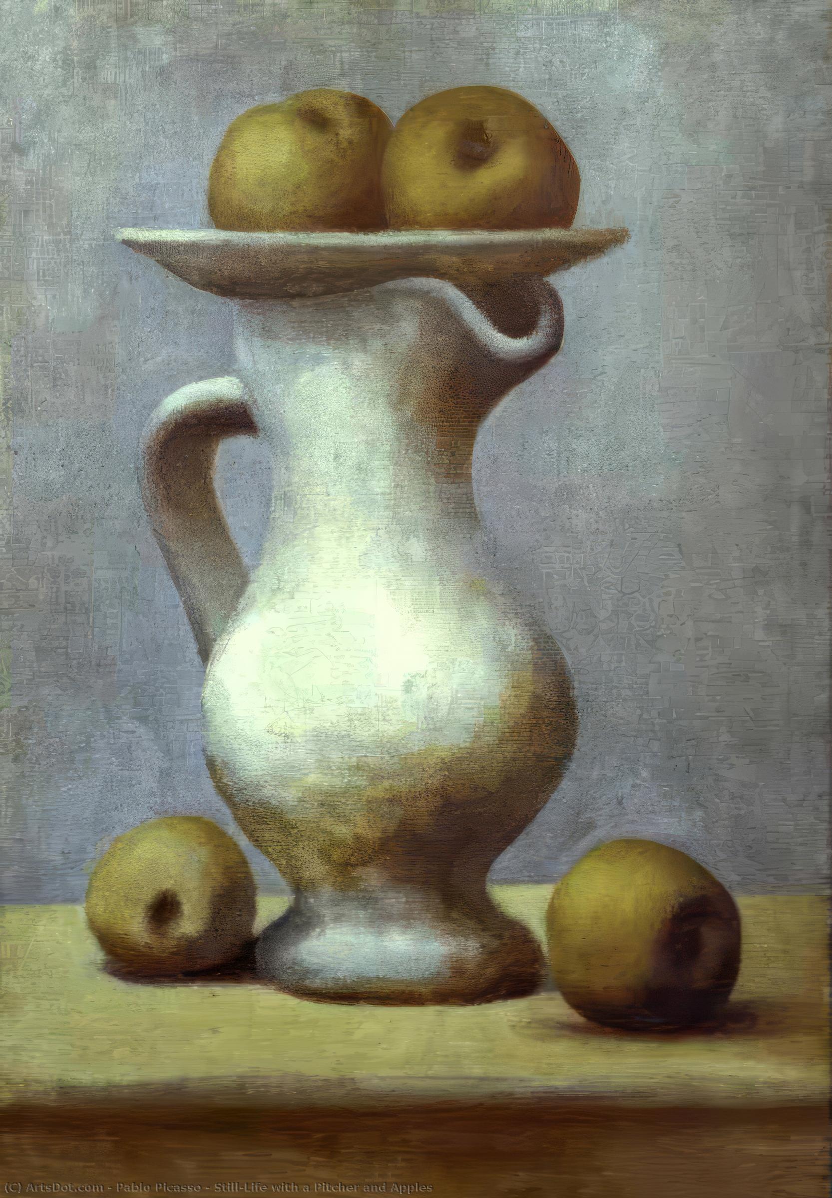 Still-life With A Pitcher And Apples — Pablo Picasso