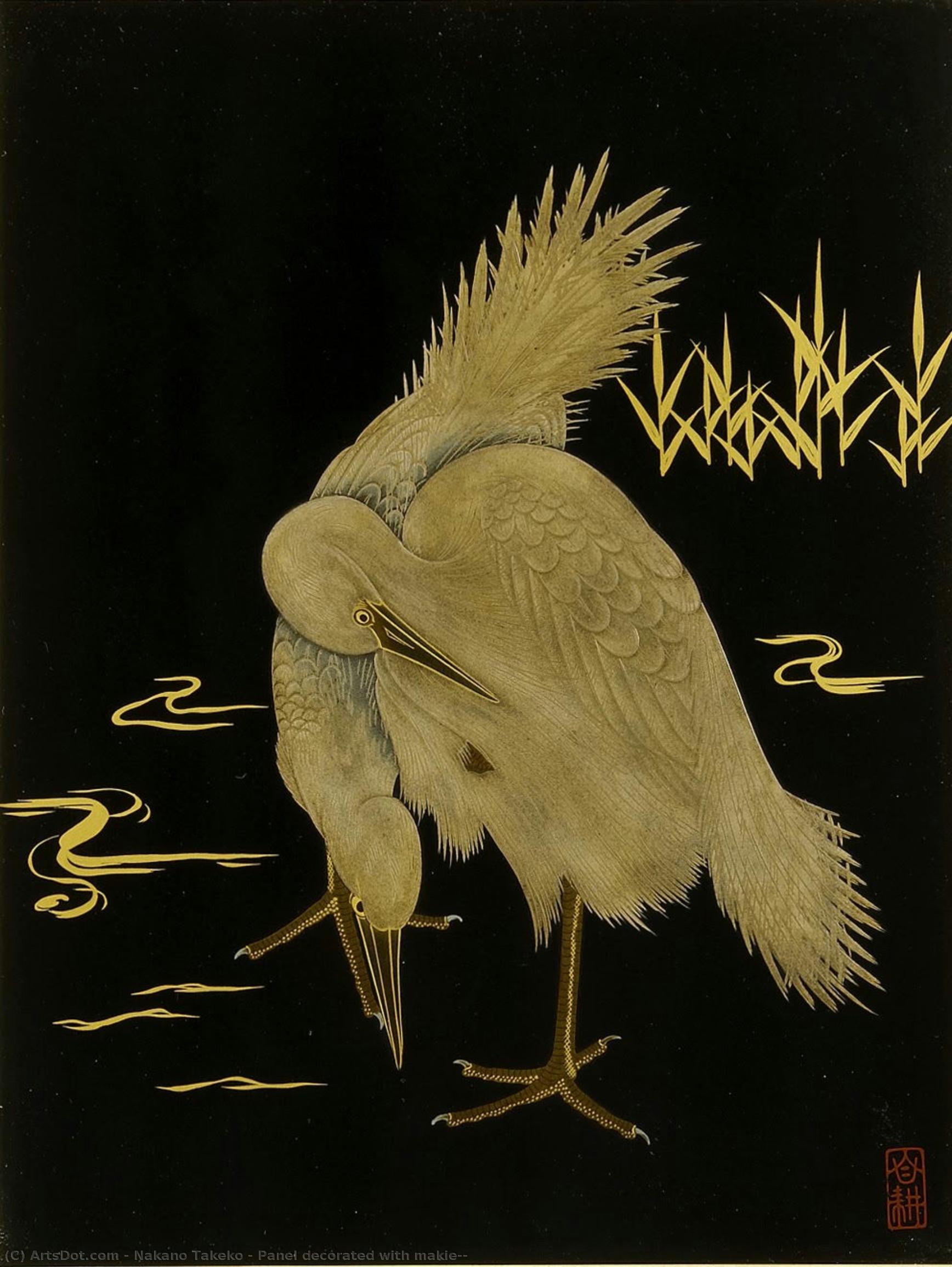 Panel Decorated With Makie, — Nakano Takeko