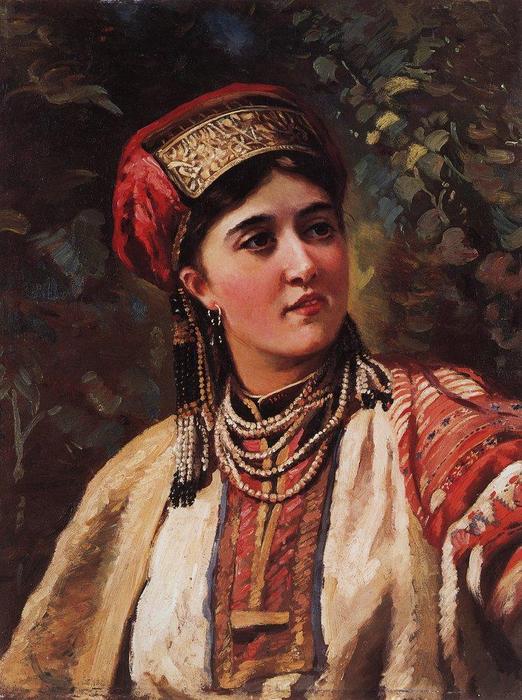 Woman In A National Costume — Konstantin Yegorovich Makovsky