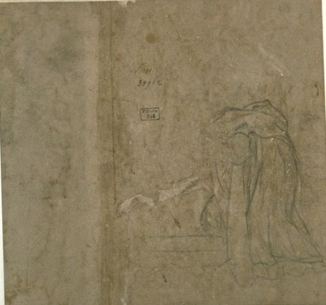 Drapery Of A Kneeling Figure, Back View — Pietro Da Cortona