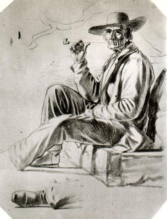 Study Of A Woodboatman — George Caleb Bingham