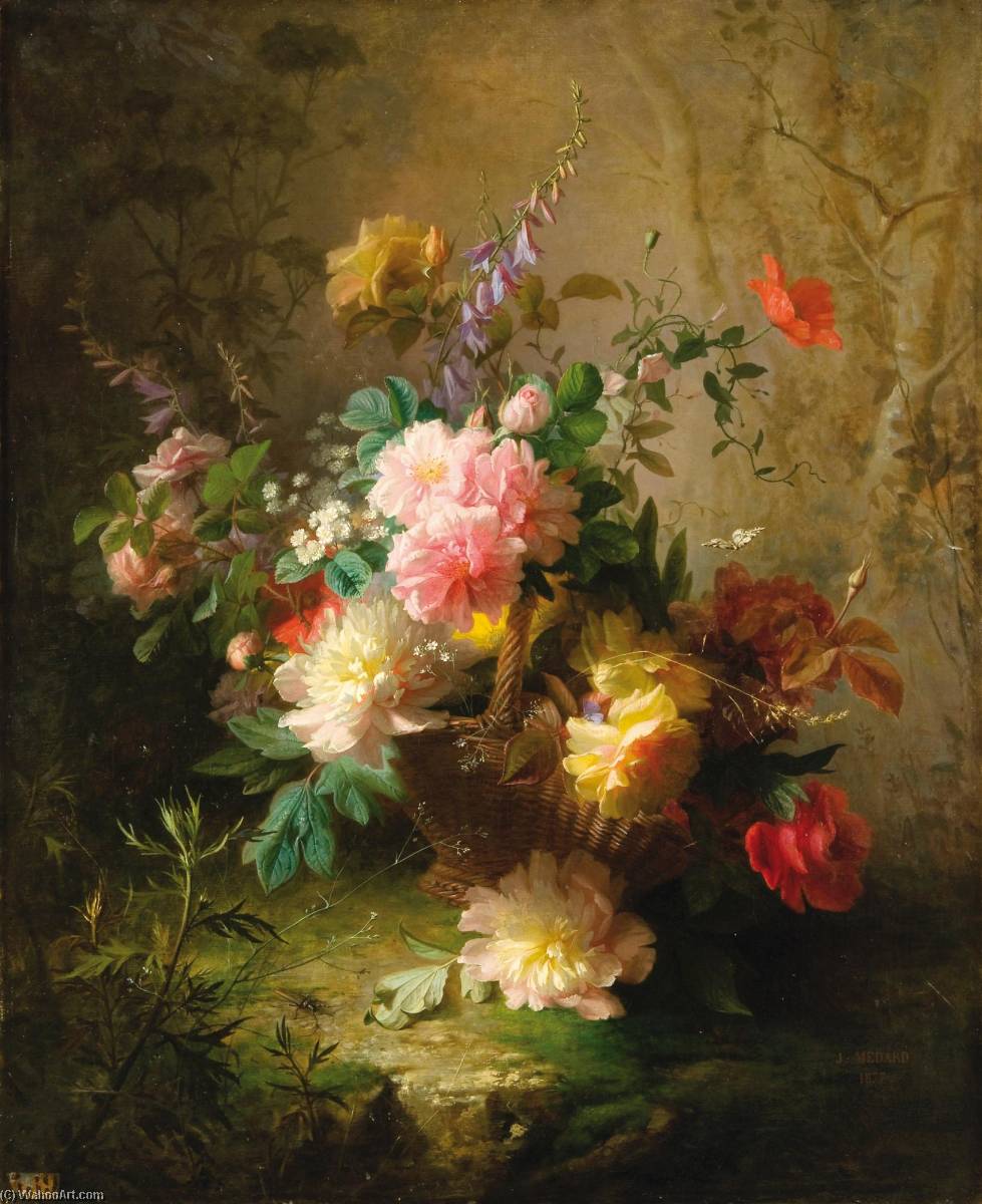 Nature Morte Aux Pivoines — Jules Ferdinand Médard