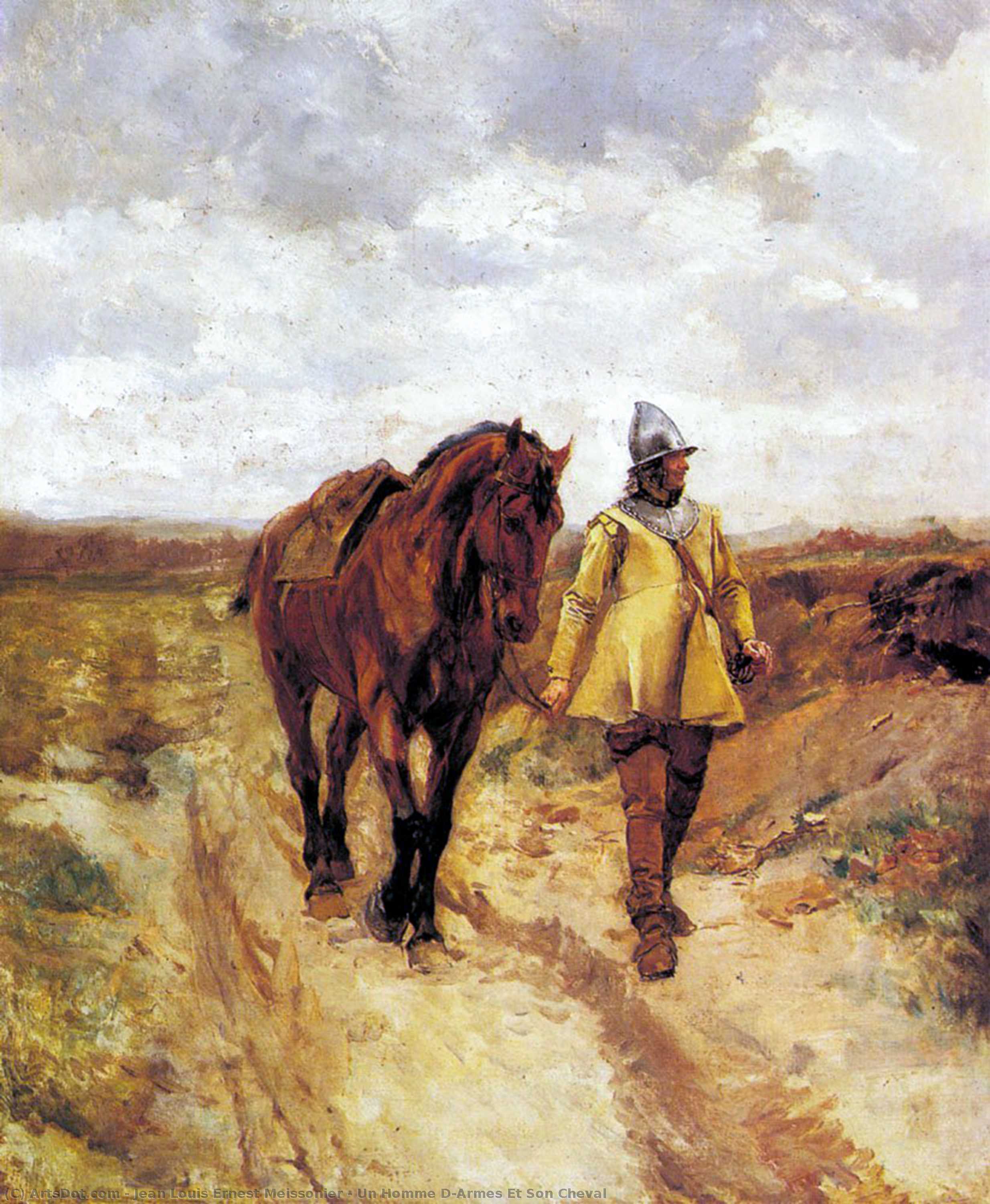 Un Homme D-armes Et Son Cheval — Jean-louis Ernest Meissonier