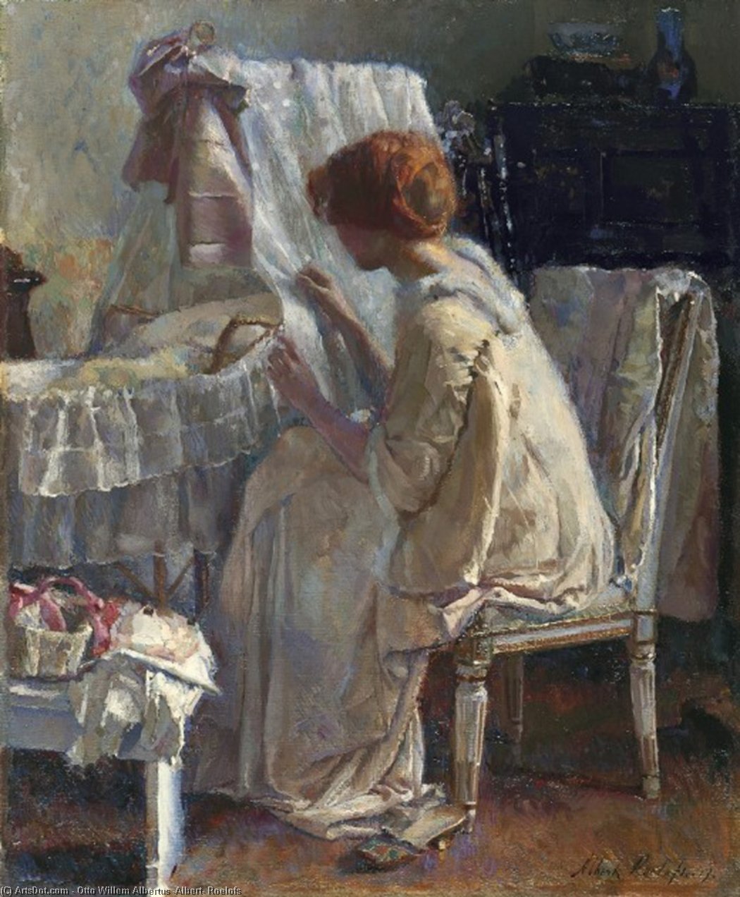 Het Kindje Slaapt -the Baby's Asleep - — Otto Willem Albertus (albert) Roelofs