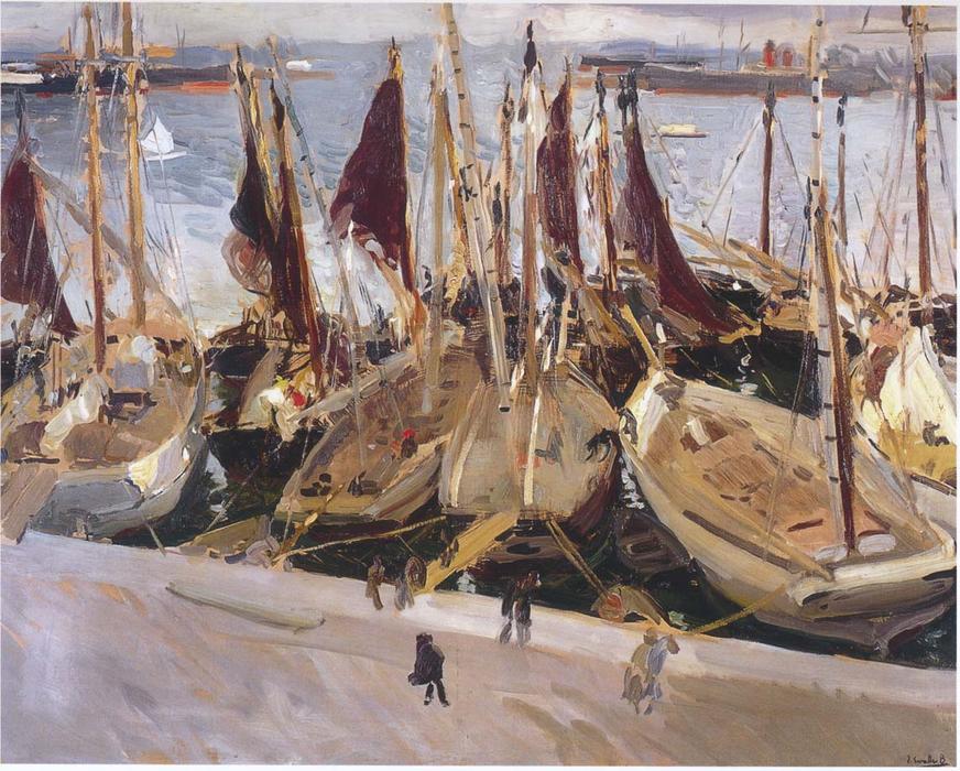 Boats In The Port, Valencia — Joaquín Sorolla Y Bastida