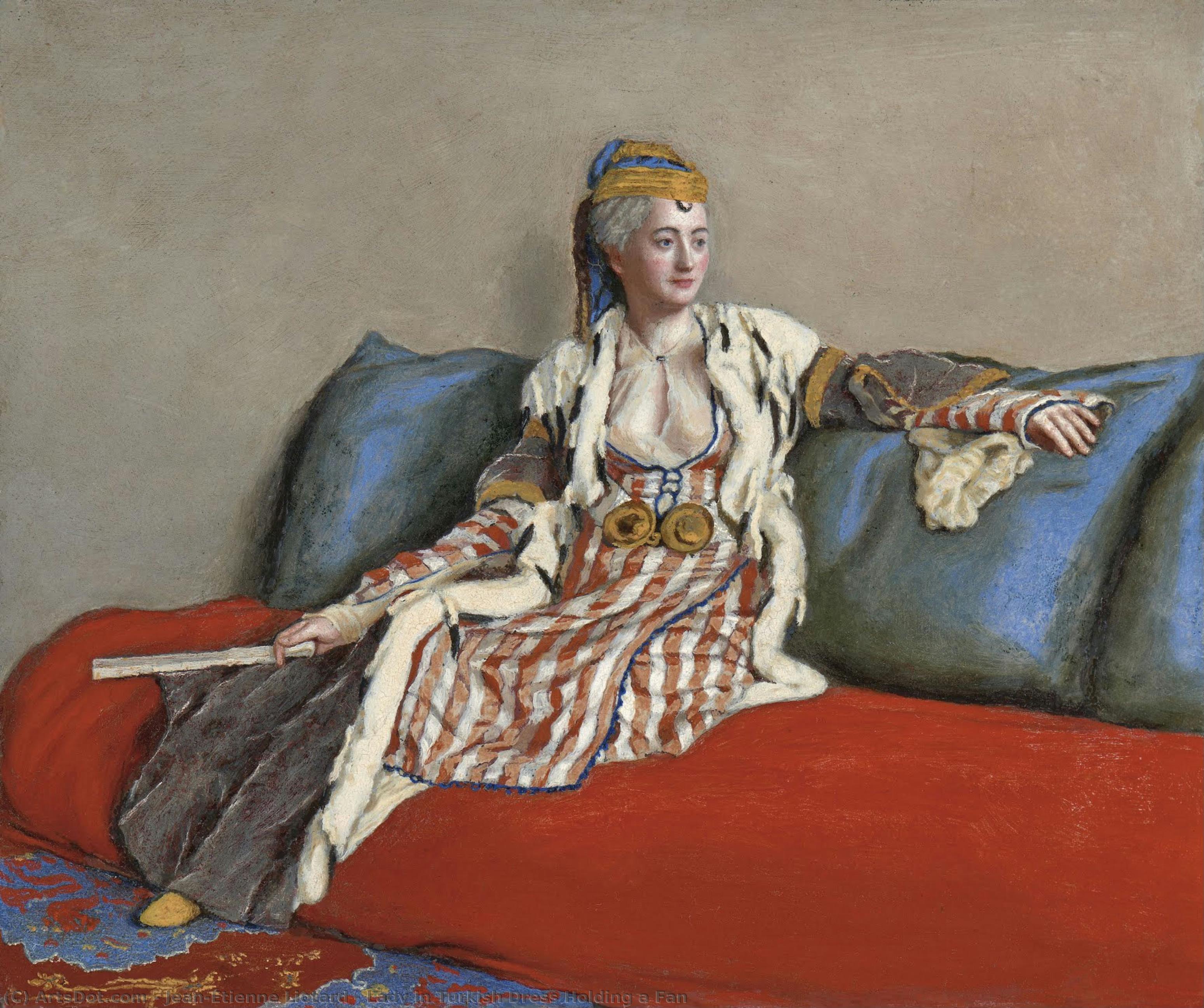 Lady In Turkish Dress Holding A Fan — ジャン＝エティエンヌ・リオタール