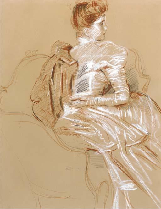 An Elegant Woman In An Armchair — Paul César Helleu
