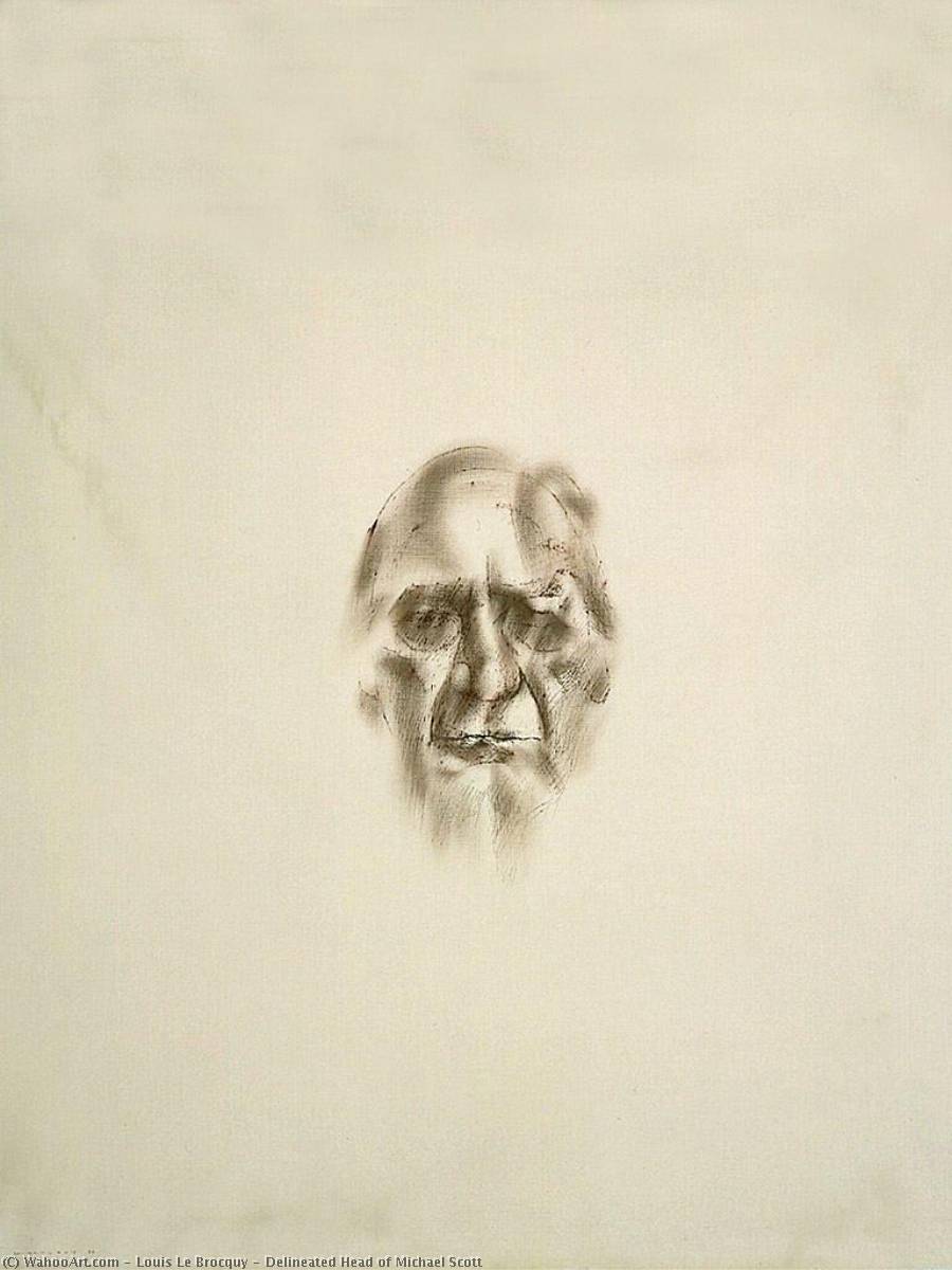 Delineated Head Of Michael Scott — Louis Le Brocquy