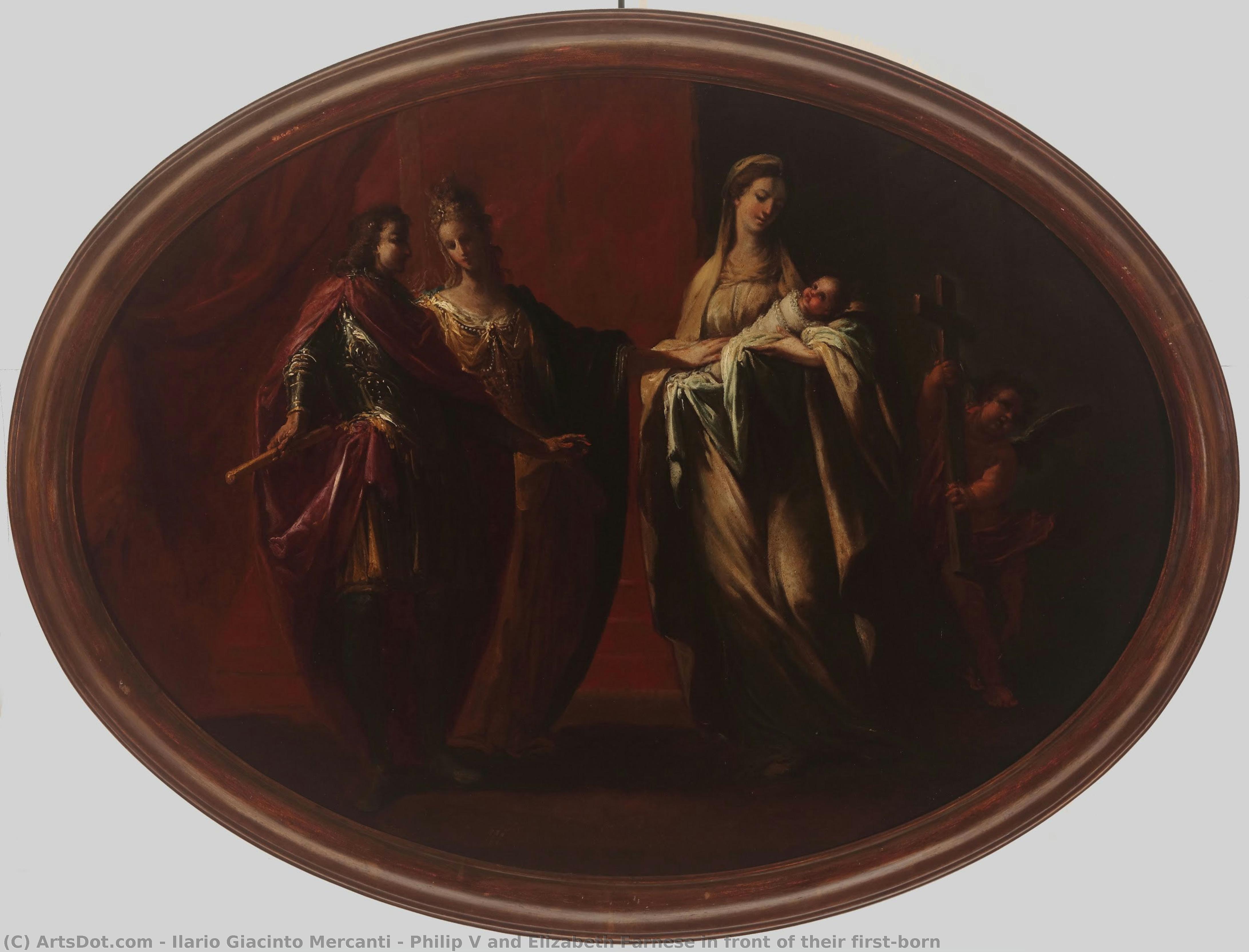 Philip V And Elizabeth Farnese In Front Of Their First-born — Ilario Giacinto Mercanti
