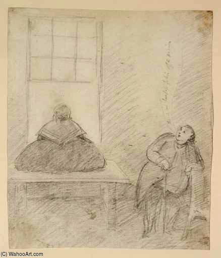 A Fat Man Looks At A Fat Woman, Seated With Her Back To Him — Sir Nathaniel Dance Holland