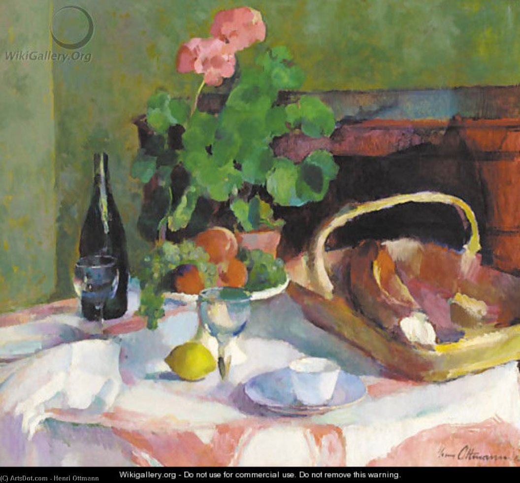 A Geranium In Pot With Fruits — Henri Ottmann