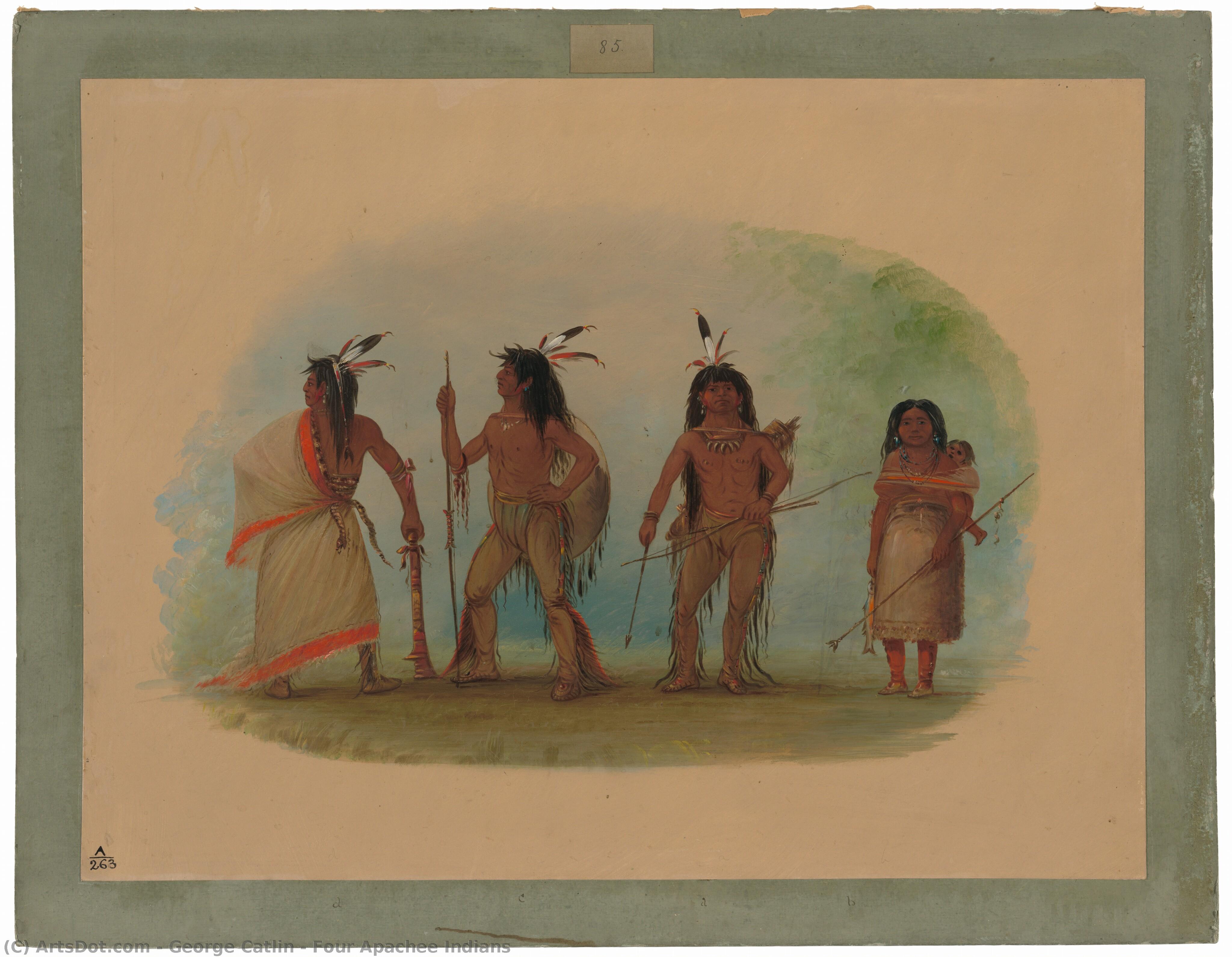 Four Apachee Indians — Джордж Катлин
