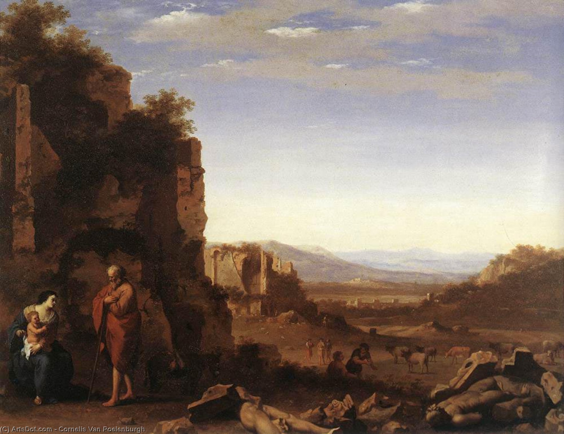 Rest On The Flight Into Egypt — Kornelis Van Poelenbuh